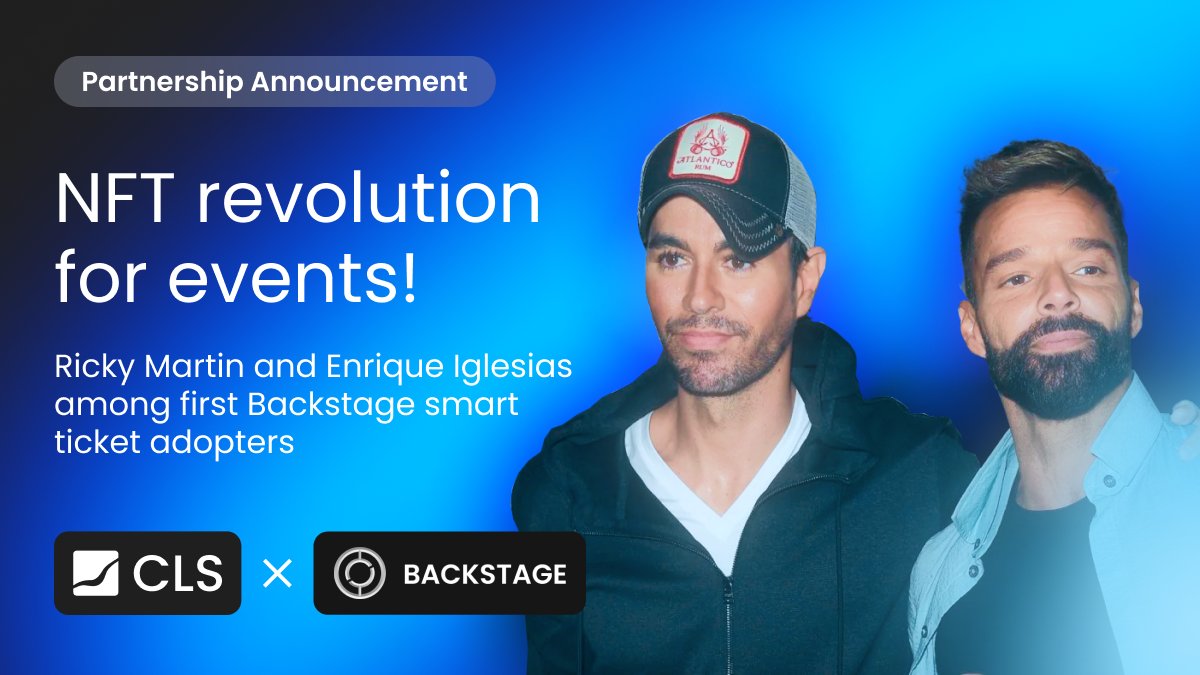 📣 We're thrilled to announce our partnership with <a href="/BackstageBks/">Backstage Global | Entertainment 3.0 | RWAs</a>, a leader in the global #NFT ticketing revolution!

As partners, we'll support their ecosystem launch. 🤝

Backstage has delivered exceptional experiences for top artists like <a href="/ricky_martin/">Ricky Martin</a> and <a href="/enriqueiglesias/">Enrique Iglesias</a>,
