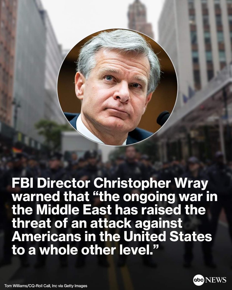 The threat of an attack on the U.S. has risen "to a whole other level," FBI director Christopher Wray told congressional leaders. #Ha

Watch his full statement: trib.al/cpT5Hls