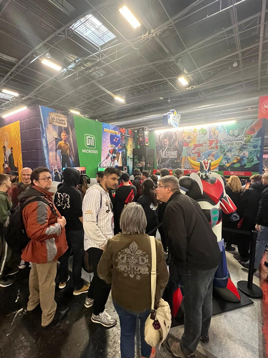 Microids_off's tweet photo. 😍 Merci d'être venu aussi nombreux sur notre stand de @ParisGamesWeek pour découvrir nos prochains jeux !

Même Charlotte Caubel, secrétaire d'État auprès de la Première ministre, chargée de l'Enfance était là.

Quel jeu avez-vous préféré tester ? #PGWRestart https://t.co/RToQ7kBFqE