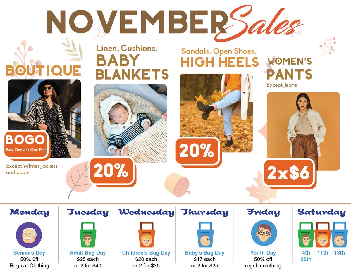 TbAssistance's tweet image. Community Clothing Assistance (CCA) welcomes you to our amazing November sales. Every purchase you make goes towards supporting the UNDERCOVER Project, spreading warmth and hope throughout our community.
#NovemberSales #ShopForACause #CCACommunity #UNDERCOVERProject