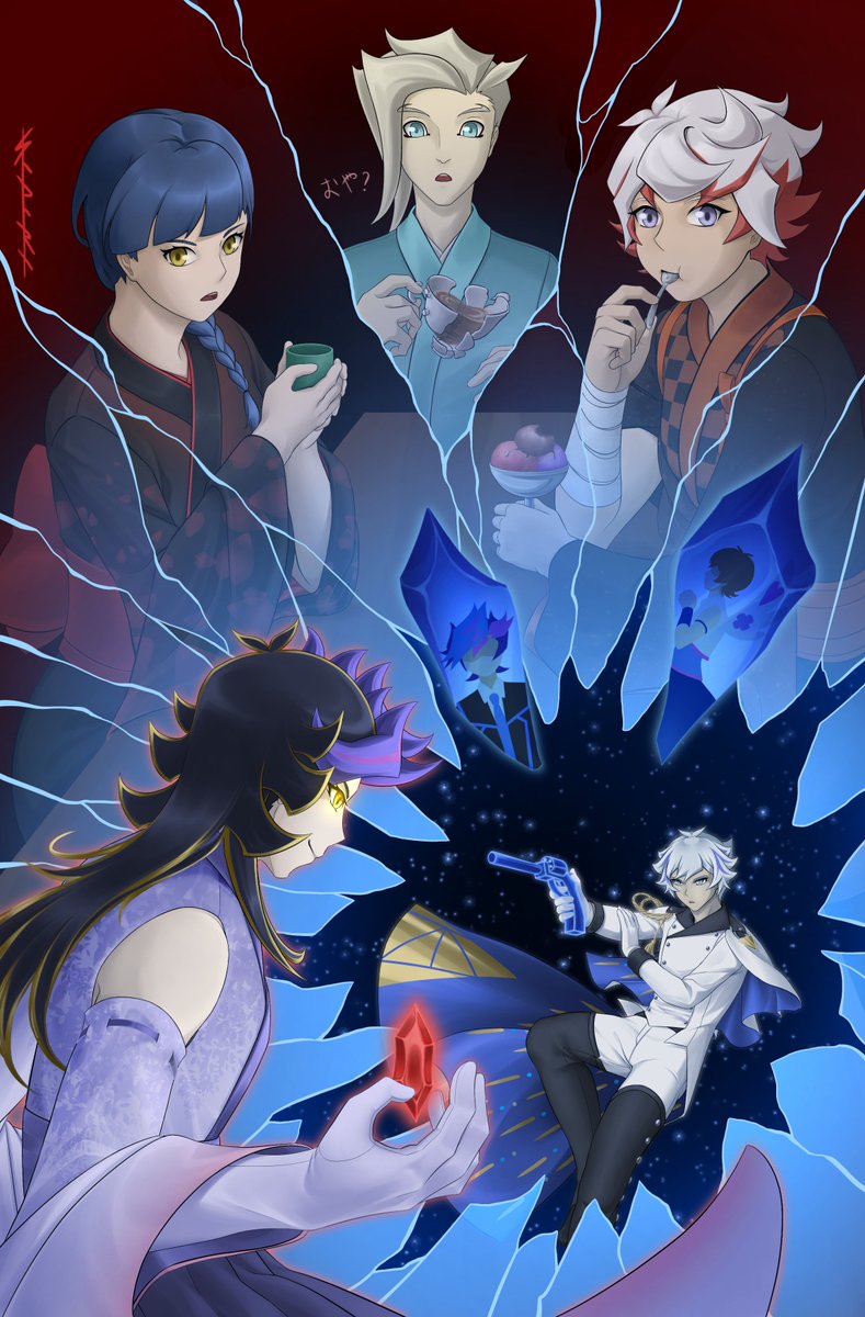 Runa_av_Kaos's tweet photo. An uninvited guest knocks on Ai-sama's door,will the divAine grant him treats?🎃🧁

My illustration for this year's installment of the collaboration AU between @maidenwrites and i,the Tea Party!🍵✨

⬇️Read the fic here⬇️ https://t.co/IMkawdjBnp