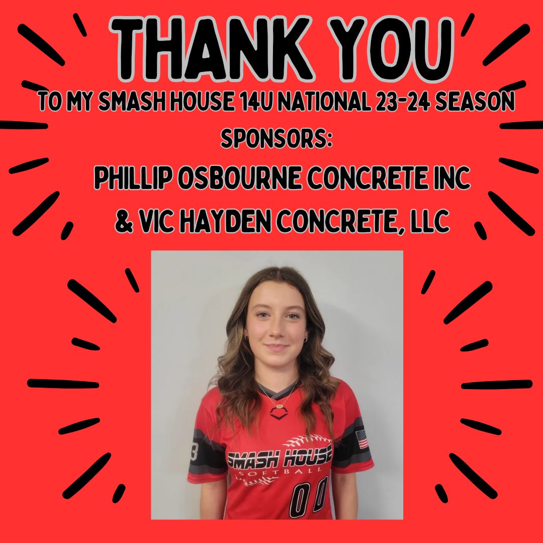 LoriEdgar09's tweet photo. Thank you to my 2023-2024 Smash House 14U National season sponsors! Greatful for a community of business leaders that support the dreams of their local student athletes! #shoplocal #supportsmallbusinesses
#supportbluecollar https://t.co/58kvP5TkbI