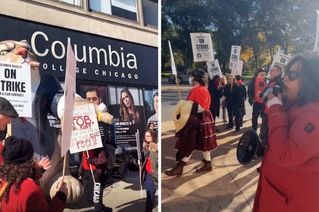 ILAFLCIO's tweet photo. Part-time faculty members at Columbia College are on strike.
Help by sending this pre-written letter to the Columbia College Board of Trustees Chair.
Let's help @iftaft fill his inbox with messages of support for students and educators!
https://t.co/gXYNHDLHNa
#cfastrong https://t.co/Ql7ADnchBp
