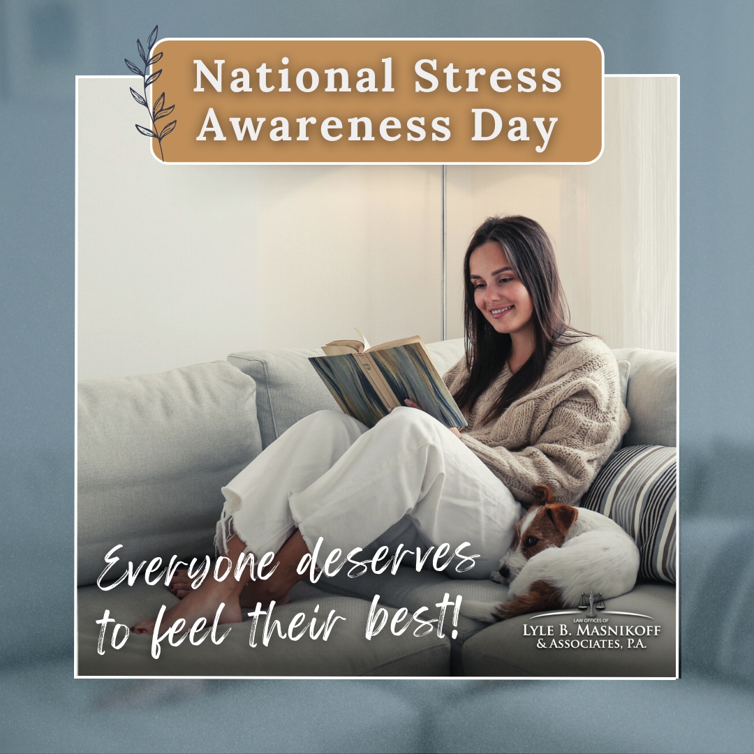 MasnikoffLAW's tweet image. Happy National Stress Awareness Day! 
.
.
.

#FloridaAttorney #workerscompattorney #NationalStressAwarenessDay #mentalhealth