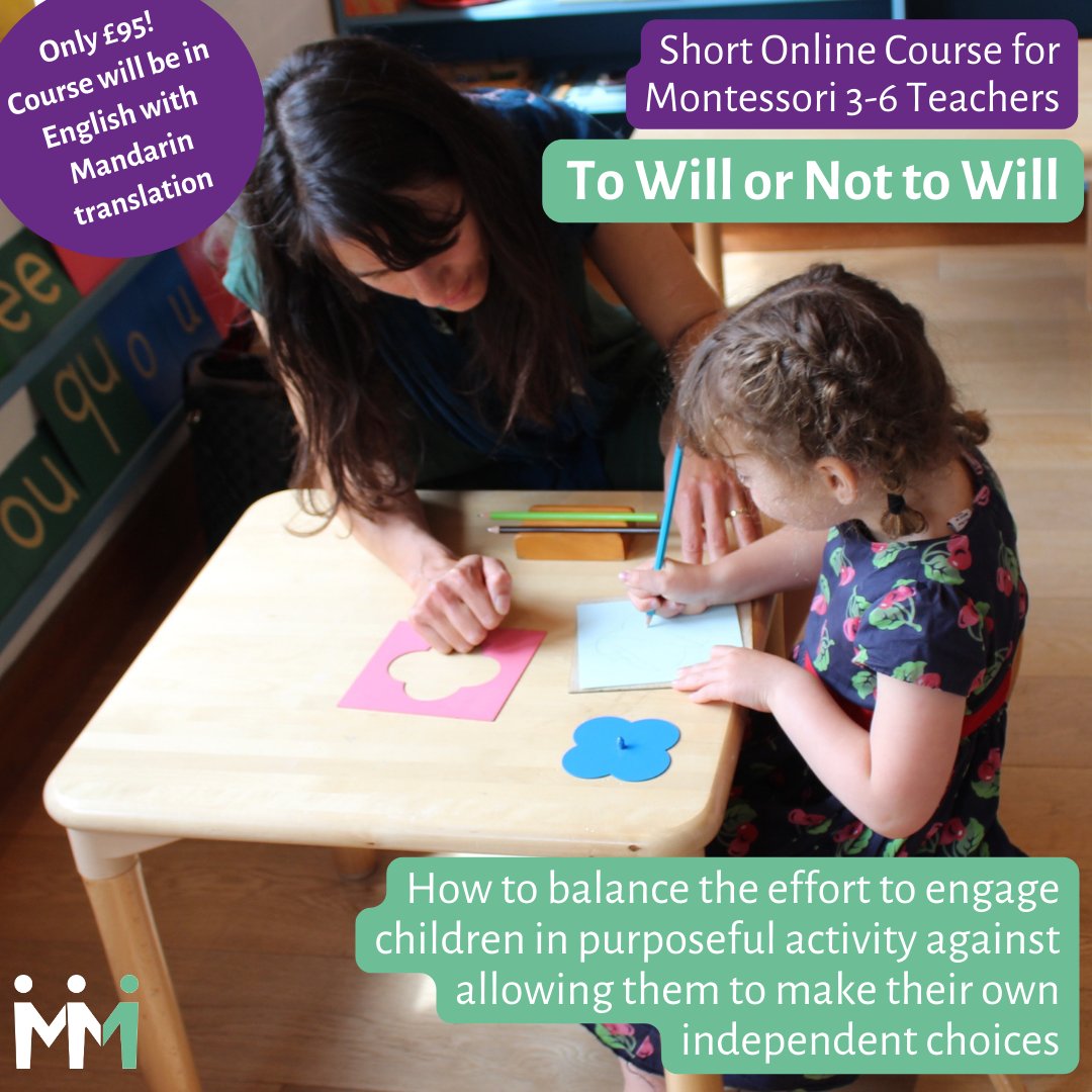MontessoriMMI's tweet image. **Last chance to book** To Will Or Not To Will is a short online course for Montessori 3-6 teachers that will explore a question that is crucial to Montessori practice: how to balance the adult’s will against the child’s will bit.ly/44VmVln