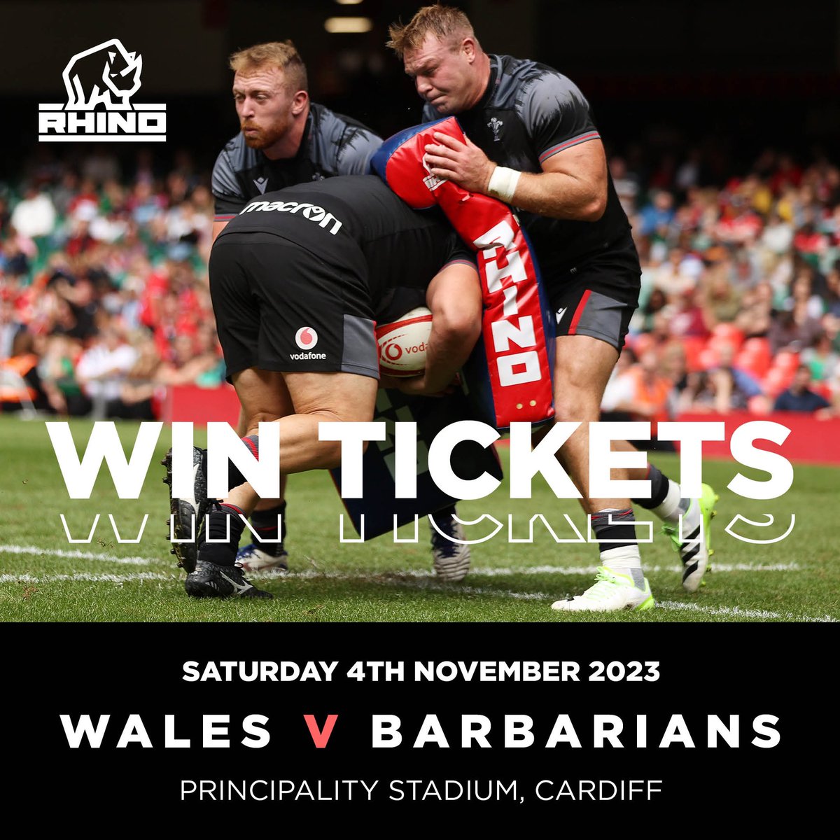 🚨 WIN tickets to Wales v Barbarians 🚨
 
We have 2️⃣ tickets available for this clash at the Principality Stadium, Cardiff 🏟️

To enter:
▶️ Follow <a href="/Rhino_Sport/">Rhino</a> 
▶️ Tag 2 friends in the comments 
▶️ Retweet this post 

🗓️ Deadline tomorrow (02.11.23) @ 12pm. 

Good luck! 🤞
