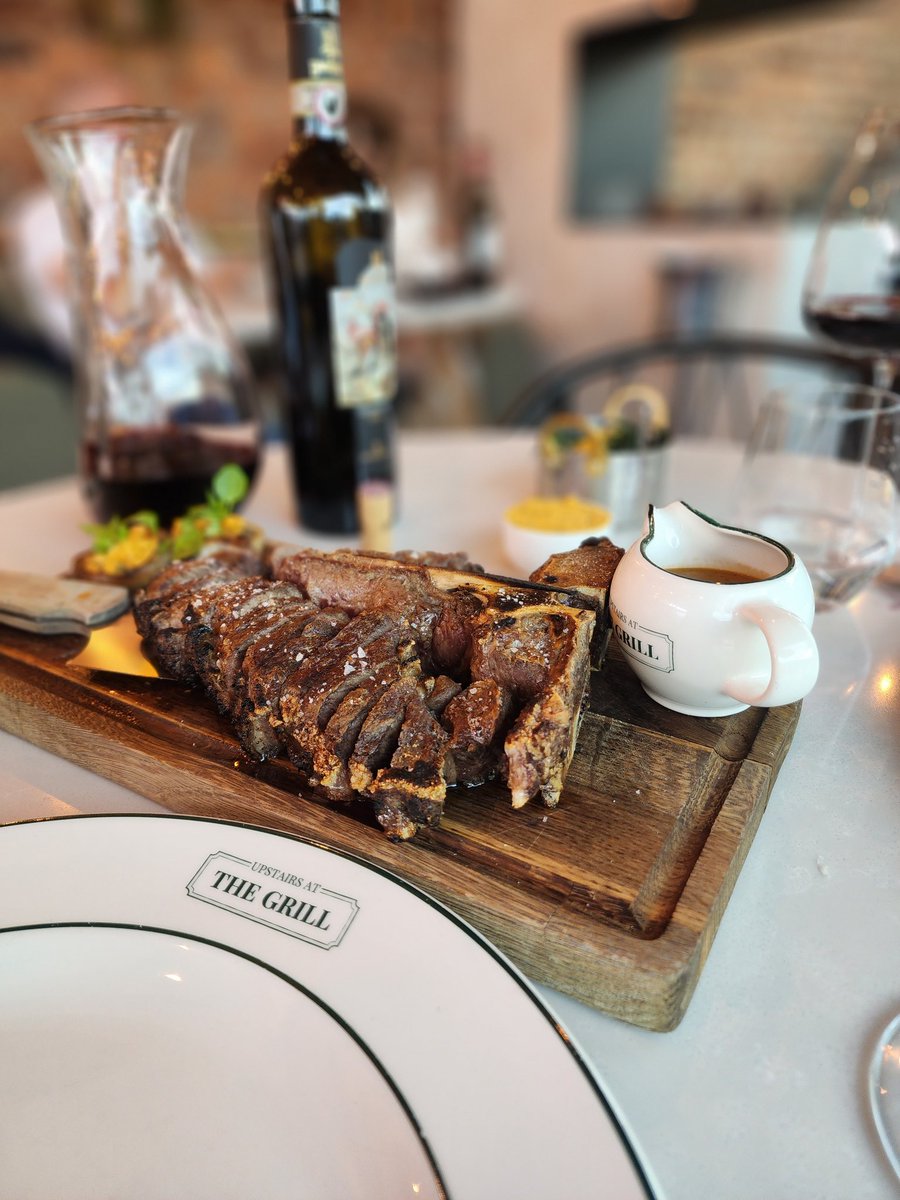 ThomHetheringto's tweet photo. Excellent lunch @UpstairsatGrill with @lottieepw. Good food, good wine, and a plan for Chester to take over the world. https://t.co/sKi6fUhdJA