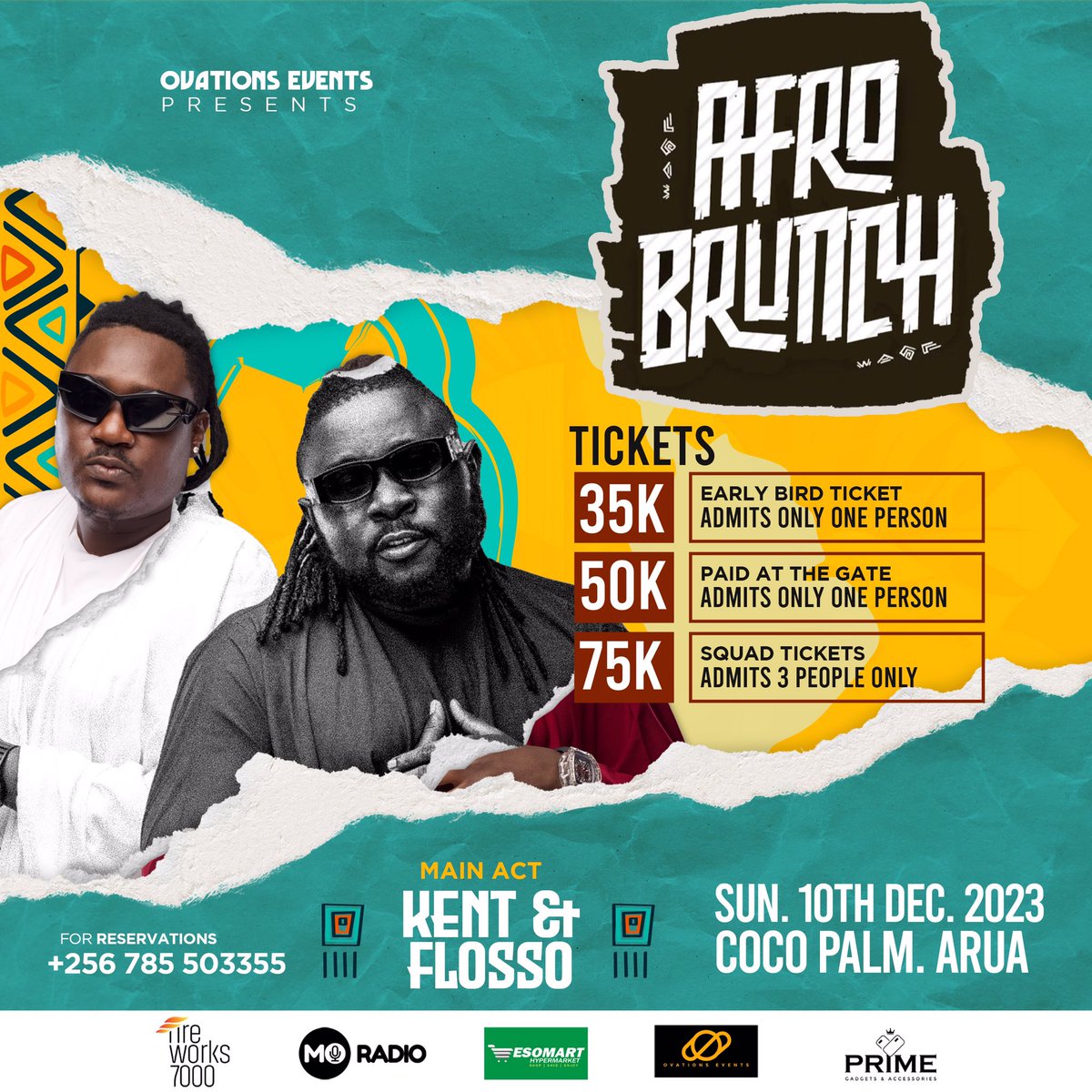 ovationsevents's tweet photo. The very talented Ugandan Duo @VoltageMusicUg are the headliners. 🔥 🔥 This edition and we are hyped to jam to all there hits. 

#afrobrunchArua https://t.co/KVoTAfb3Sd
