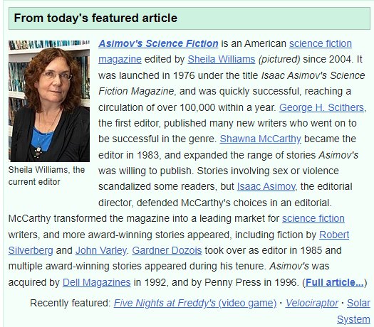 Chuffed to be the Wikipedia main page today! ow.ly/RpqS50Q33zx