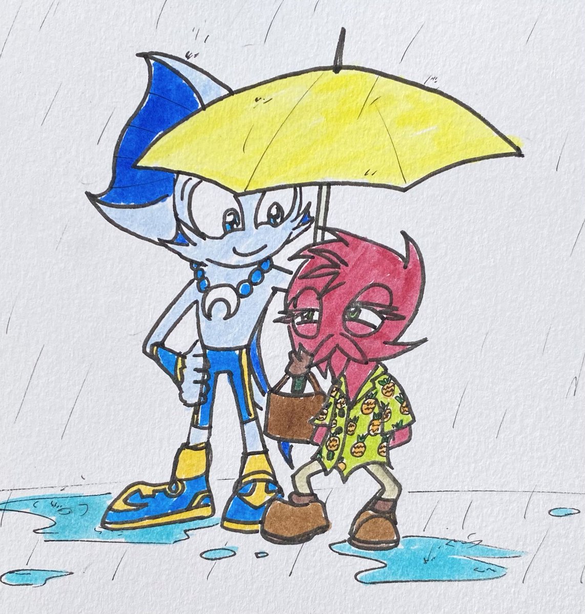 SuaveGorilla's tweet photo. #sonictober roundup, days 29-31!

PALADIN: Did anyone else have this game? Sonikku no Densetsu for Saturn?

EDGE: Shadow in the style of Stan Sakai!

UMBRELLA: It felt fitting to end the month with this.

And that’s a wrap on Sonictober! Thank you all for your patience! https://t.co/7trClshqZ6