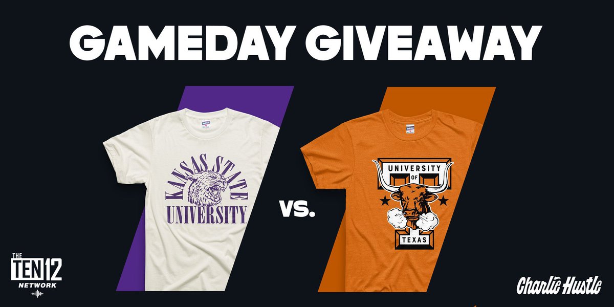 BoscoesBoys's tweet photo. Because CH and Ten12 are the best and The Chisholm Trail Rivalry is the Big 12 Game of the Week we have ANOTHER Charlie Hustle Giveaway. Closes at Kickoff

-Retweet this tweet
-follow us
-follow @CharlieHustleCo
-follow @Ten12Network
-Bonus for sharing a favorite KSU vs UT memory https://t.co/60ICX4v7Ht