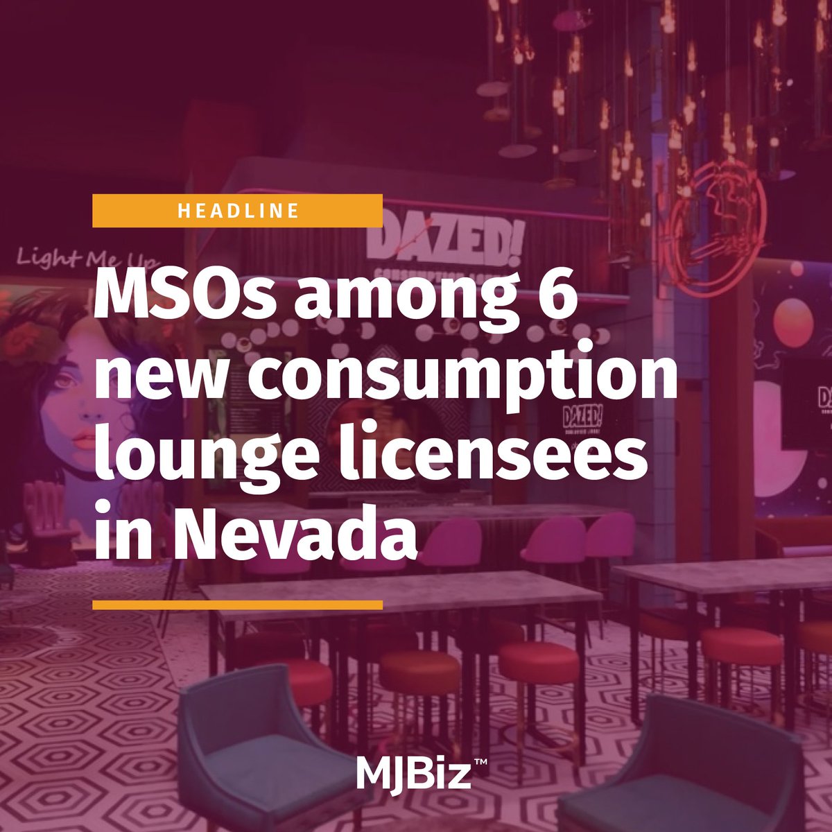 MJBizDaily's tweet image. #Nevada regulators approved six more conditional licenses for marijuana consumption lounges, including concepts from two of the nation’s largest cannabis companies.

Here's the details: bit.ly/49lLSZJ