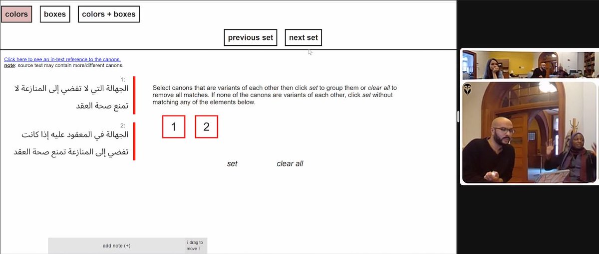 This term, we are piloting canons-tracking search tools to explore how we can effectively trace Islamic legal canons (qawāʿid fiqhiyya) as memes. This image is part of our text-analytics tool which allows us to match variants of Islamic legal canons.

buff.ly/49f4dHT