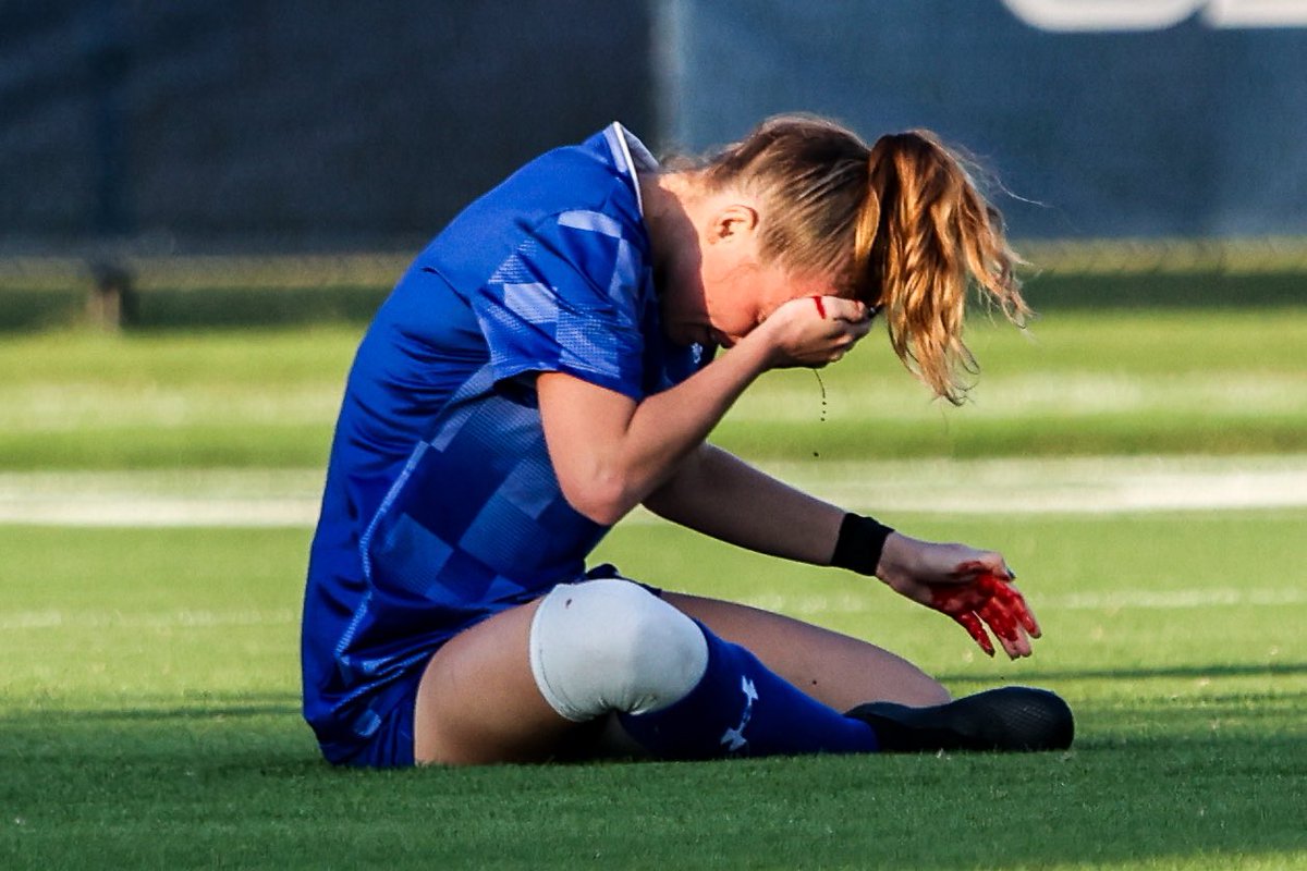 When you know she’s okay, so you look to see if you got a picture.

Callee Maughon. <a href="/GSU_Soccer/">GSU Women's Soccer</a>.
Tough as nails.
