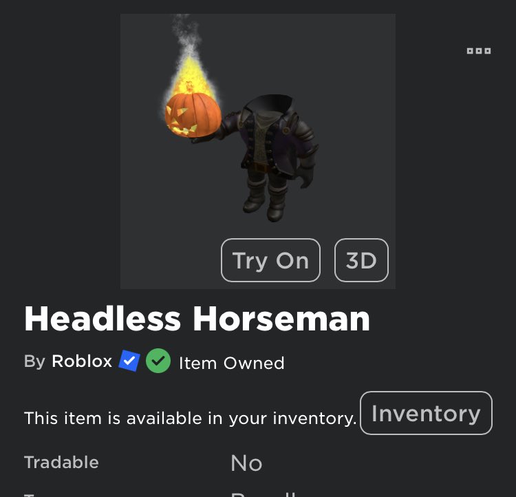 EventHunters - Roblox News on X: Headless horseman is now offsale.   / X