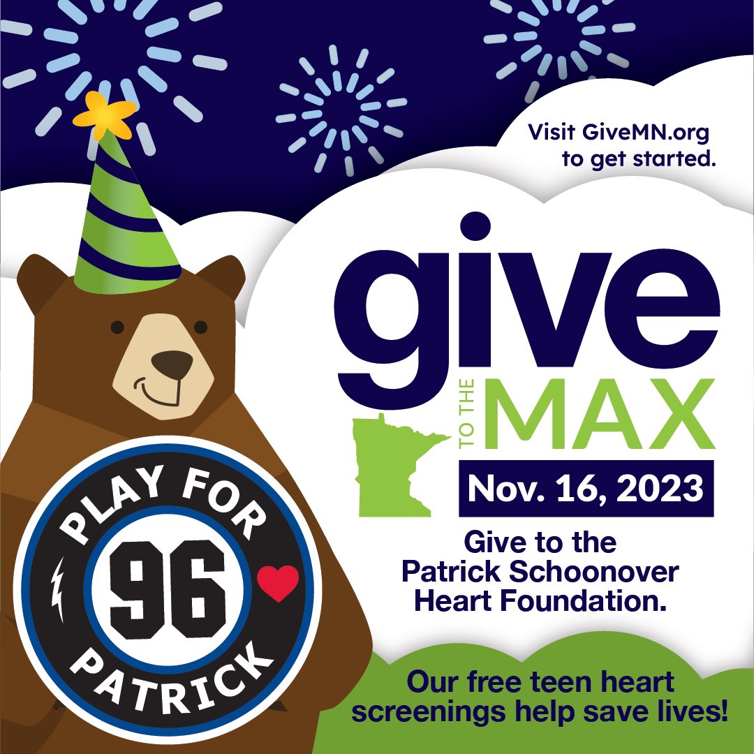 playforpatrick's tweet photo. Please consider making a donation to the Patrick Schoonover Heart Foundation aka @playforpatrick
Your donations help us screen young hearts for free.
#playwithheart #playforpatrick https://t.co/lQtV0whujF
