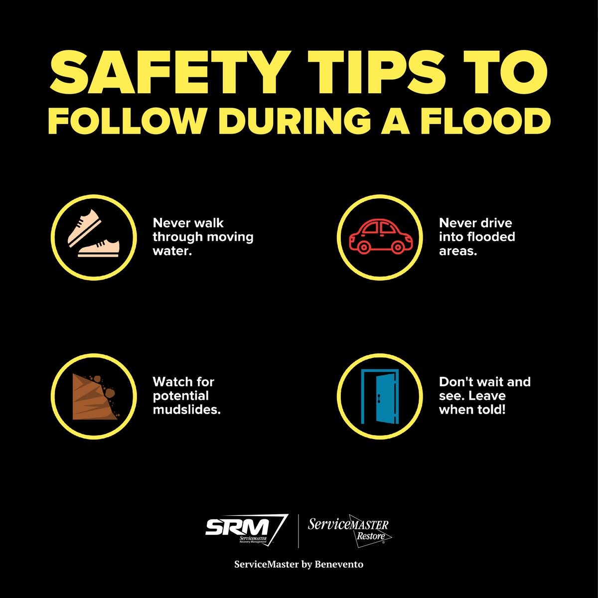 If there's flooding in your area this upcoming winter season, here are some of things that we recommend during a flood.