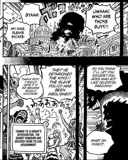 Drvoodooo's tweet image. And of courseeeeee Oda off screen Dragon putting the beats on the corrupt king, he even called bruh an insect #onepiece1097