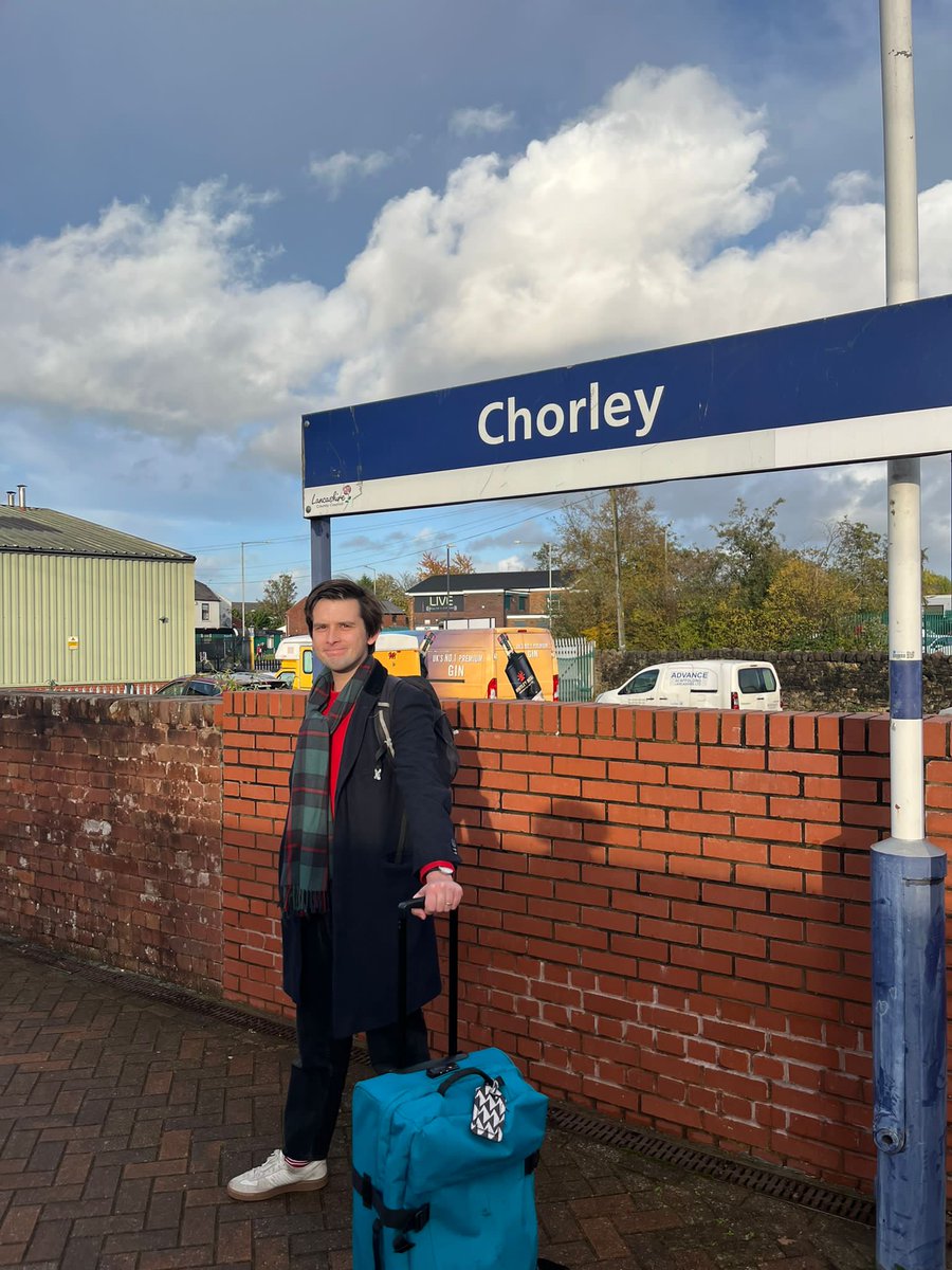 Tour Day 18 Railway Station 32: Chorley. Chorley you can't be serious?! A small and undramatic station, undergoing an exciting revamp. Wrong side o't' Pennines, of course, but I shall give 'em me best.