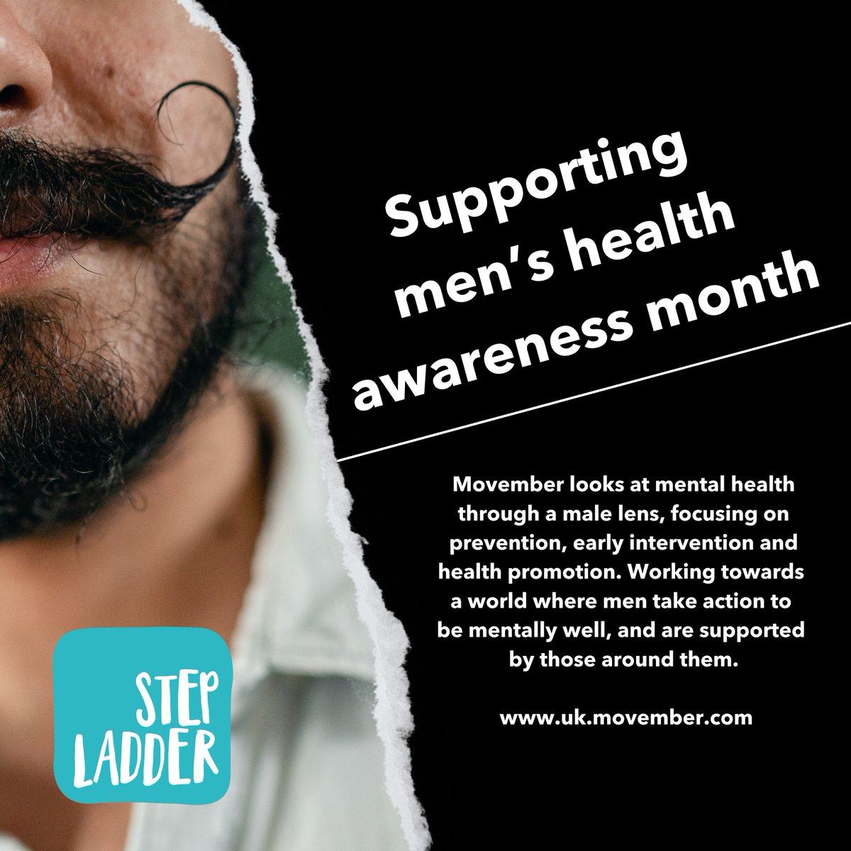 November isn't just about Autumn to winter; it's #Movember! People worldwide unite to raise awareness about men's health and break silence on topics like suicide. Our project Stepladder stands by men's wellbeing, highlighting year-round support available.👨so, who's growing a mo?