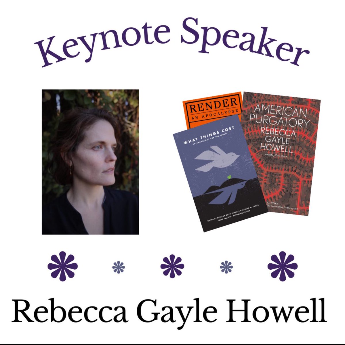 CDWrightCon's tweet image. Rebecca Gayle Howell is a writer, translator, and editor. She also happens to be our keynote speaker!!