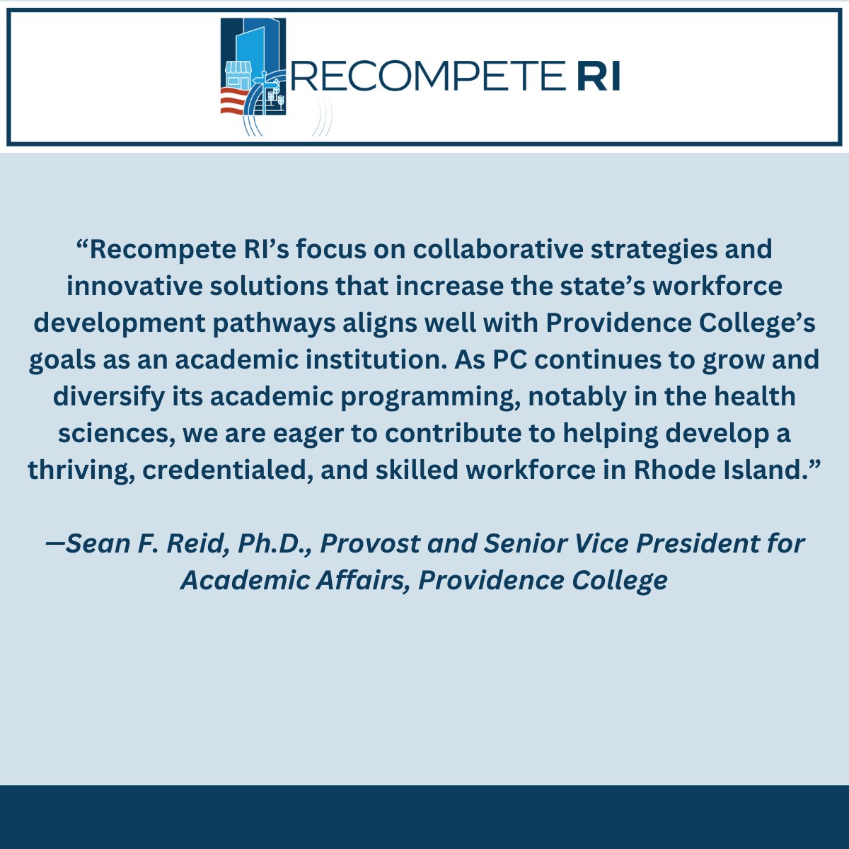 RECOMPETE RI (@recompeteri) on Twitter photo Recompete RI is proud to have the support of <a href="/ProvidenceCol/">Providence College</a> in our efforts to revitalize our workforce economy. Recompete RI is proud to have the support of <a href="/ProvidenceCol/">Providence College</a> in our efforts to revitalize our workforce economy.