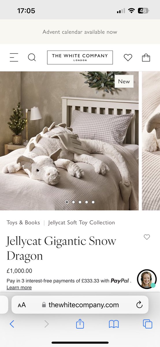 EmilyGerman88's tweet photo. @thewhitecompany surely this cannot be the correct price for a child’s soft toy!!! I think someone got too excited with the “0”s https://t.co/kHSxXkiybz