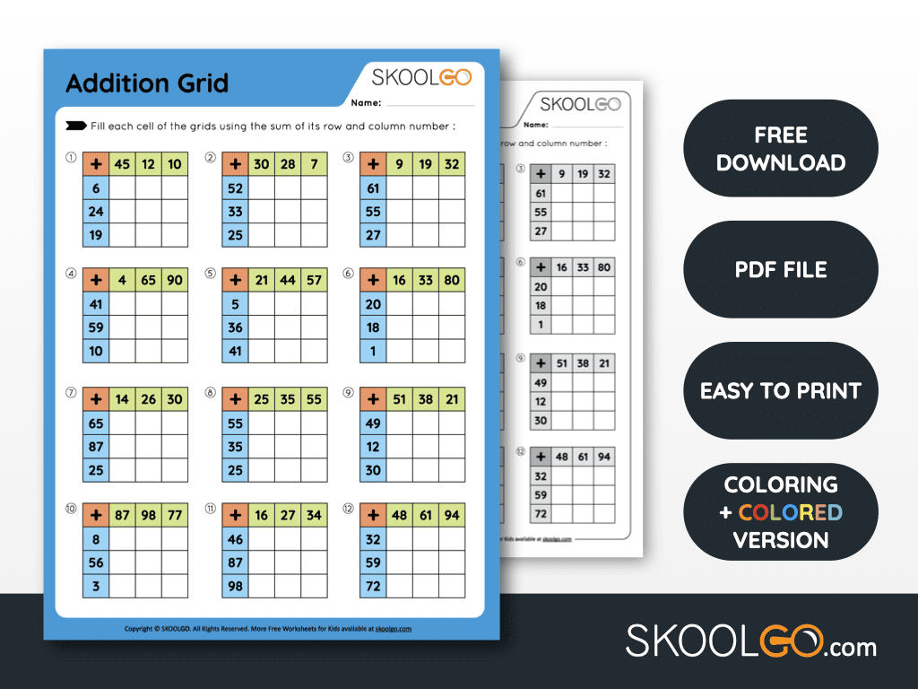 skoolgocom's tweet photo. Introducing our latest Addition Grid Worksheet! 🧮 Perfect for young learners mastering their math skills. From honing arithmetic to sharpening analytical thinking, it's a must-have for educators and parents.  🚀 #MathFun #EducationTools

🔗 https://t.co/c5n31mmHyj https://t.co/0M2qUZhDC1