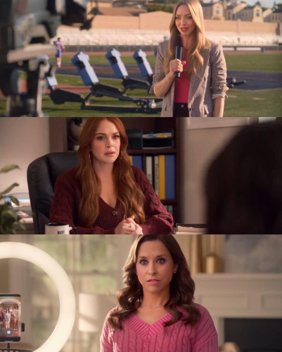 Flash0407's tweet photo. Después de casi 20 años del estreno de #MeanGirls, #AmandaSeyfried, #LindsayLohan y #LaceyChabert repiten sus roles de Karen, Cady y Gretchen de la icónica chick flick para el nuevo comercial de #WaltMart 💅 https://t.co/hjZAt3KDrI
