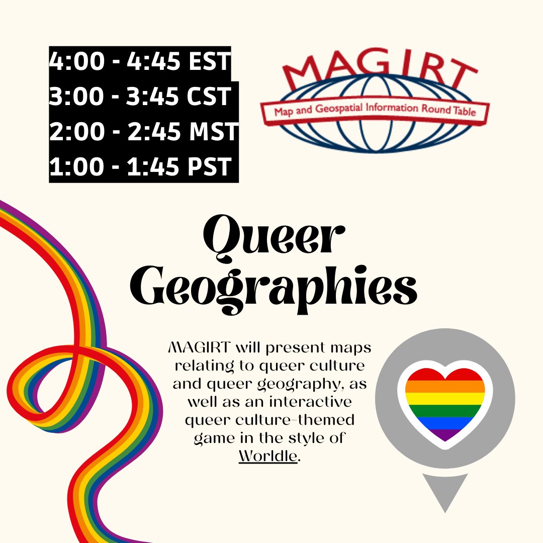 Friday! Join us to learn about and celebrate Queer Geographies at twitch.tv/alagamert! 
#queeringthemap #queergeographies #mapping #maps #gischat #GIS #worldle #Geography