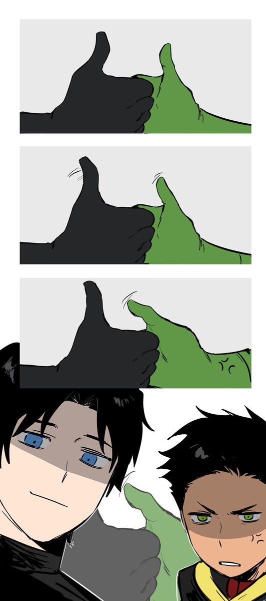 Thumb war 
#DickGrayson #jasontodd #DamianWayne #TimDrake