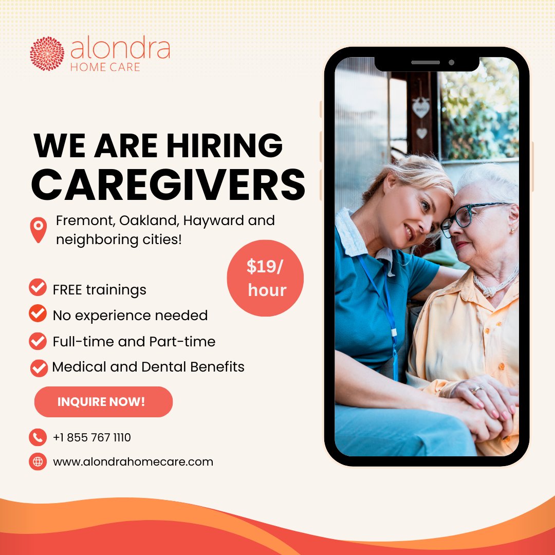 Join Our Team at Alondra Home Care!

Don't miss this opportunity to embark on a meaningful career. Join us at Alondra Home Care! #CaregiverJobs #NowHiring #AlondraHomeCare