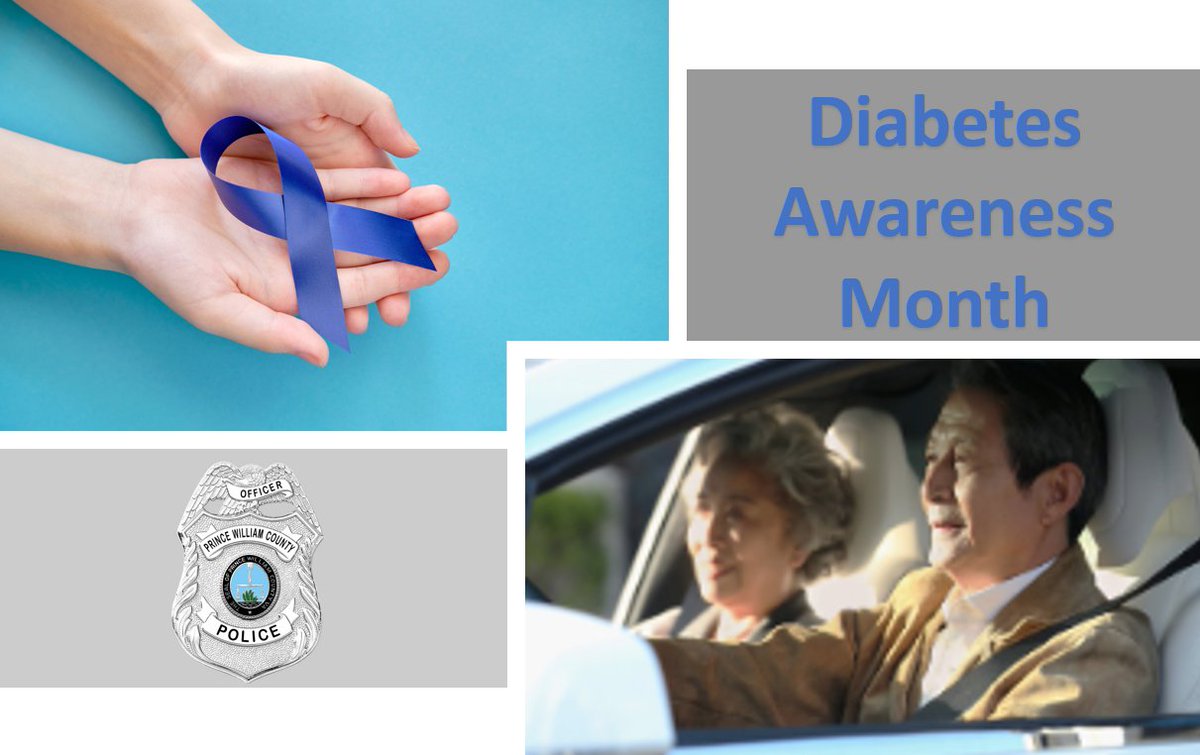 PWCPolice's tweet photo. #NationalDiabetesMonth Per @NHTSAgov, evidence on diabetes &amp; driving indicates an average driver with #diabetes has a 19% increase in risk for a vehicle collision than people without. 
If you feel signs your blood sugar has changed, pull over &amp; check your level. Please stay safe. https://t.co/nXErbuDMSw