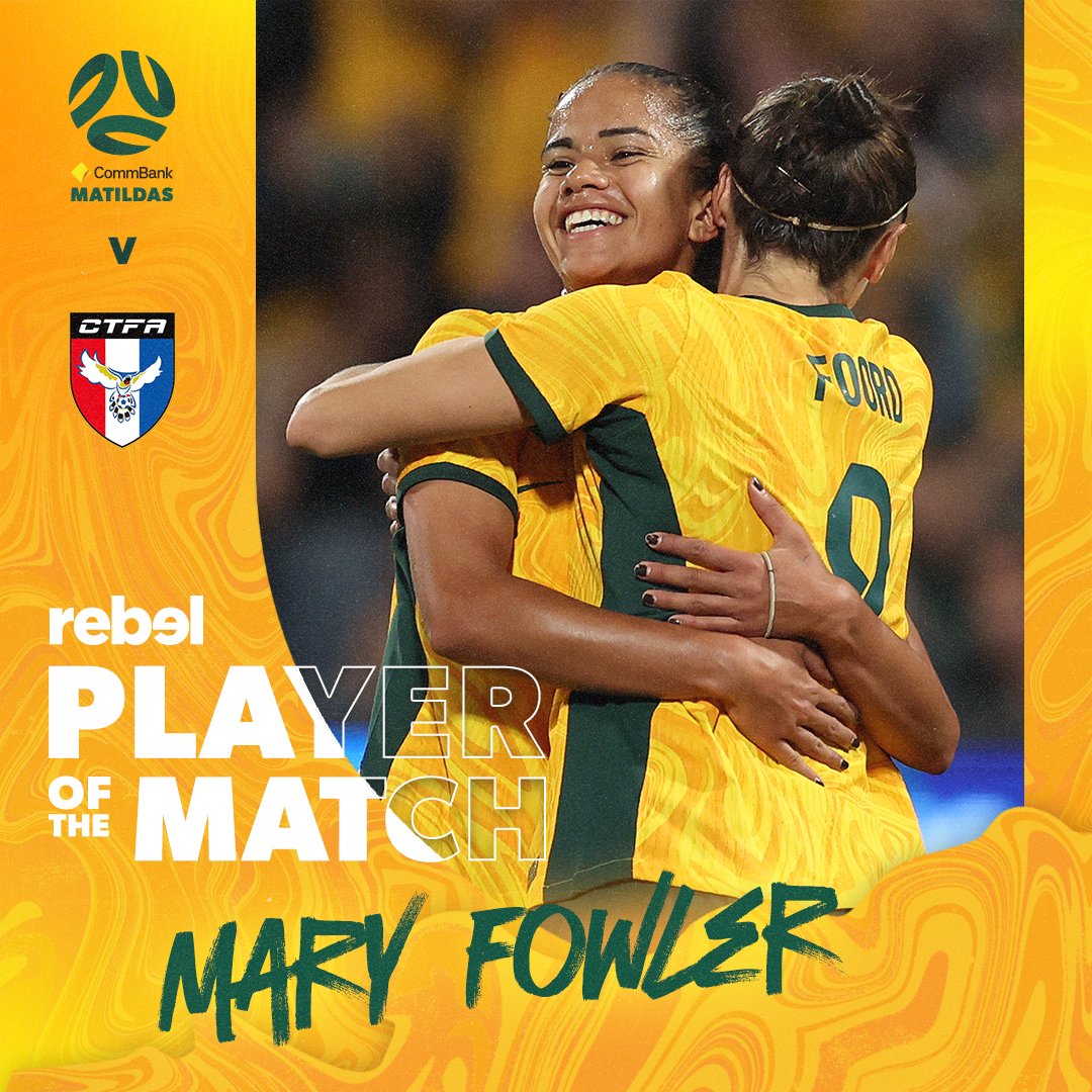 A little dash of Mary ✨ magic ✨

Mary Fowler is your @rebelsport Player of the Match from #AUSvTPE!  

#Matildas #WAtheDreamState