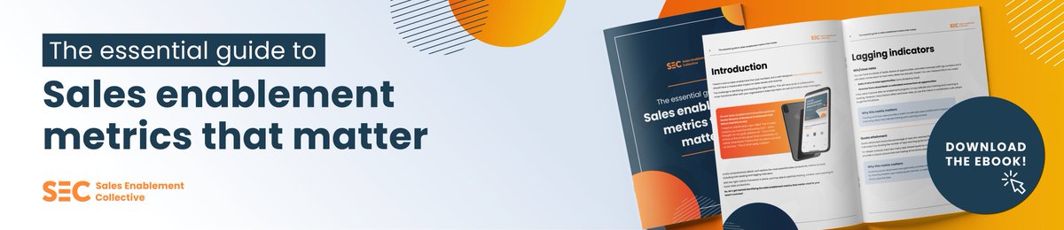 Struggling to prove the impact of your sales enablement efforts? Unsure which metrics really matter?

Get the answers with our guide to sales enablement metrics. This will help you understand the all-important "why" to learn "how".

Get the ebook: salesenablementcollective.com/the-essential-…