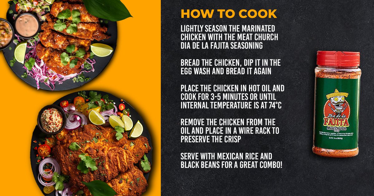 An unmatched fusion of cuisine, check out this delectable Mexican-German recipe by Meat Church BBQ, the Mexican Schnitzel—made with Meat Church BBQ’s Dia de la Fajita seasoning.

Get the seasoning from BBQ Gourmet: rpb.li/zckH3