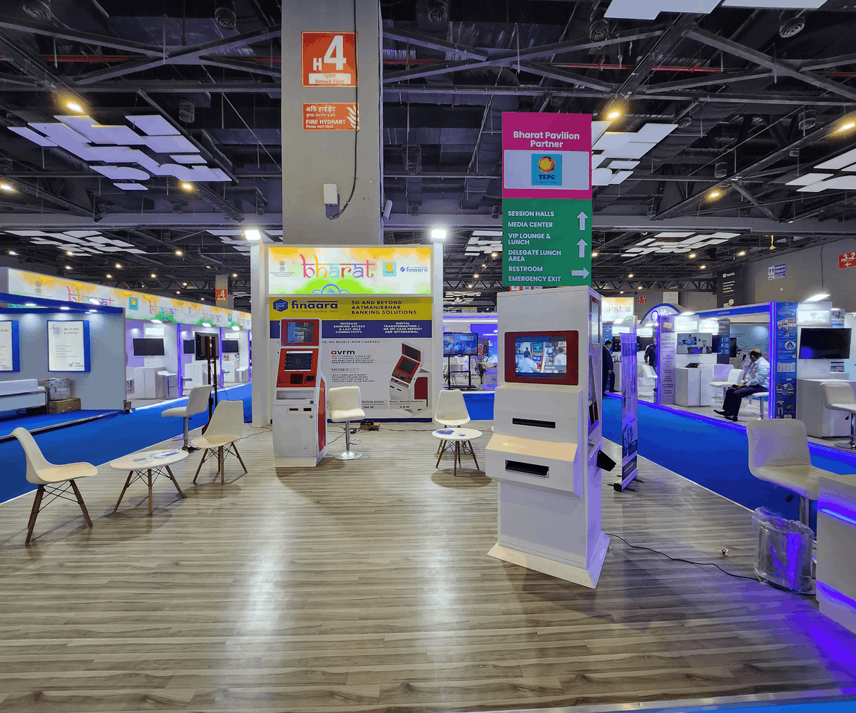 Finaaratech's tweet photo. We @Finaaratech showcase our Multicurrency enable #DBU (Digital banking units) and #bankonwheels with 3side #ATM or #AVRM with passbook printing, DD Printer and fully loaded banking vehicle at #IMC2023 in Delhi with #exchnage #remittancemachine, #Aarapay and ERP solutions. https://t.co/MlixkgGerY