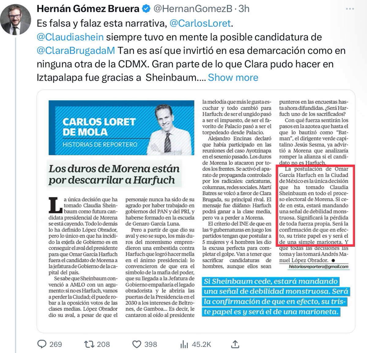 jccharc's tweet photo. El prostituto del régimen, @HernanGomezB, declarando el uso con fines electorales del presupuesto de la CdMx, en manos de la asesina del #MetroLinea12, @Claudiashein 

Brillante. https://t.co/GVjVKVbcRA