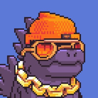 🦖🧢 This is such a stylish dinosaur! He looks just cool with the orange hat and gold chain around his neck! 🔥💯