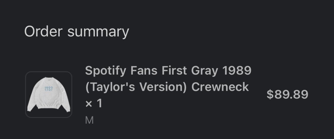 Guys please I keep saying I’m done spending money and then this happens #SpotifyFansFirst #1989TaylorsVersion