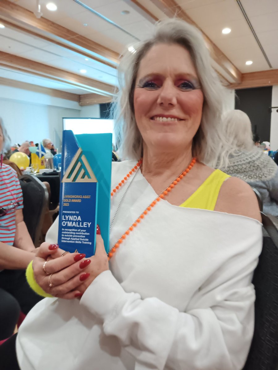 TrainingLom's tweet image. Just back from Canada this morning after having the most amazing time celebrating 40 years of
 Livingworks ASIST with the most amazing people.
And I got an award ( it was an 80's night)