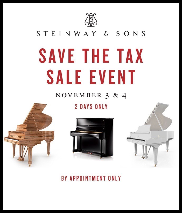 If you've been considering purchasing an instrument, now is the time! "Save the Tax" and beat the 2024 price increase, available on Nov. 3 &amp; 4. Use "Chopin" during the purchase and receive a complimentary gift! Don't miss out on this opportunity. Visit: bit.ly/3u3kXB