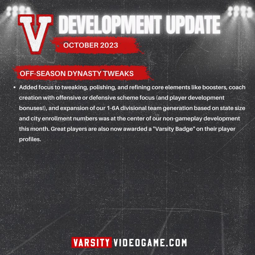 Varsity - High School Football Video Game tweet media