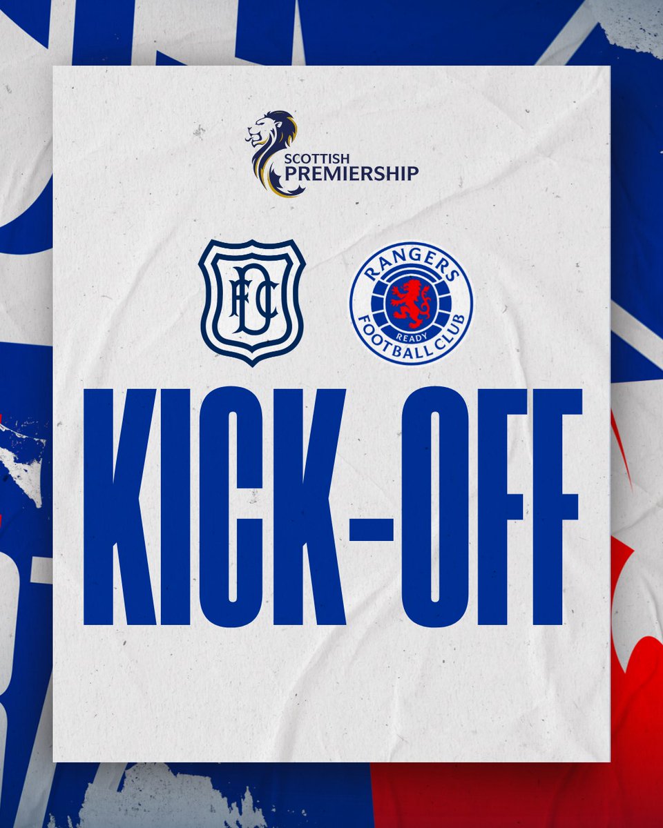 RangersFC's tweet photo. ⏰ KICK-OFF: We are underway in Dundee.

Come on #RangersFC  💙

📲 Follow the match live in our Match Hub: https://t.co/k0NNjGSCia https://t.co/C9rXRs2aRw