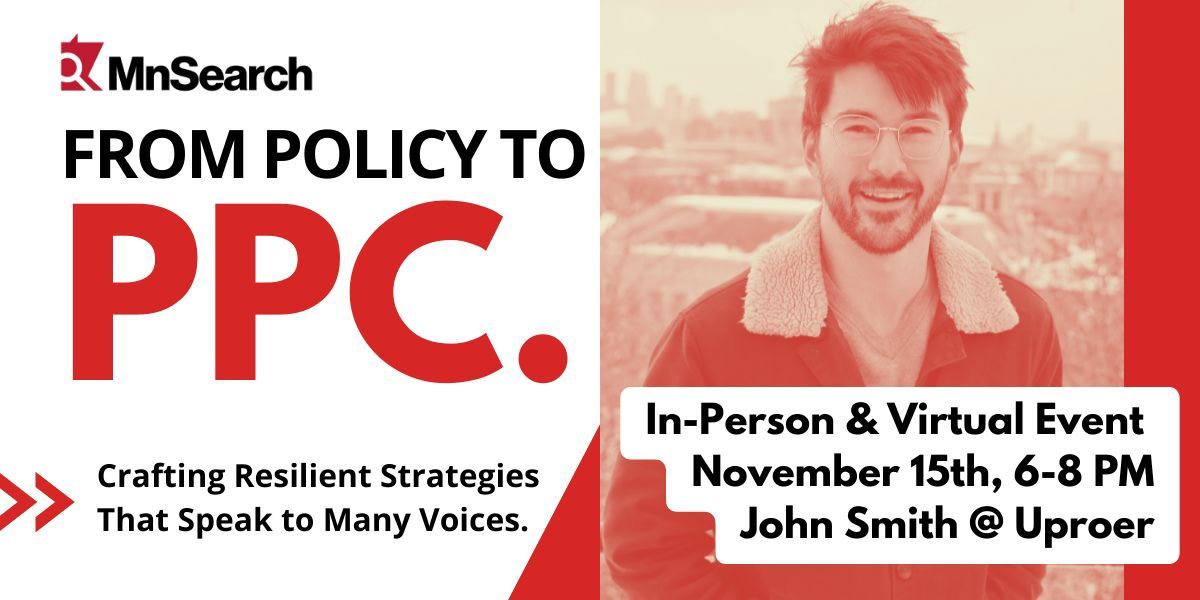 💡 Ready to craft PPC campaigns that resonate with a wider audience? Join #MnSearch's November event with John Smith at <a href="/_uproer/">Uproer</a> to gain actionable &amp; invaluable insights.

Don't wait, spots are filling up! 👉 bit.ly/47gJbqw #PPC