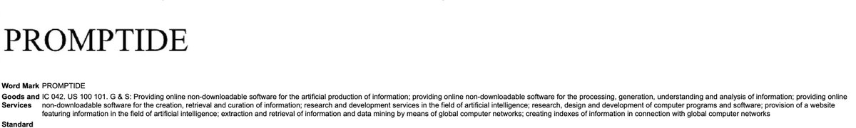 asunapg's tweet photo. It appears that @xai has filed for several trademarks which appear to be products: "Grok" and "PromptIDE". Grok appears to be for information retrieval and PromptIDE for development based on classes. 

cc/ @elonmusk, @evafox, and @xDaily https://t.co/XBaLXQdcL2