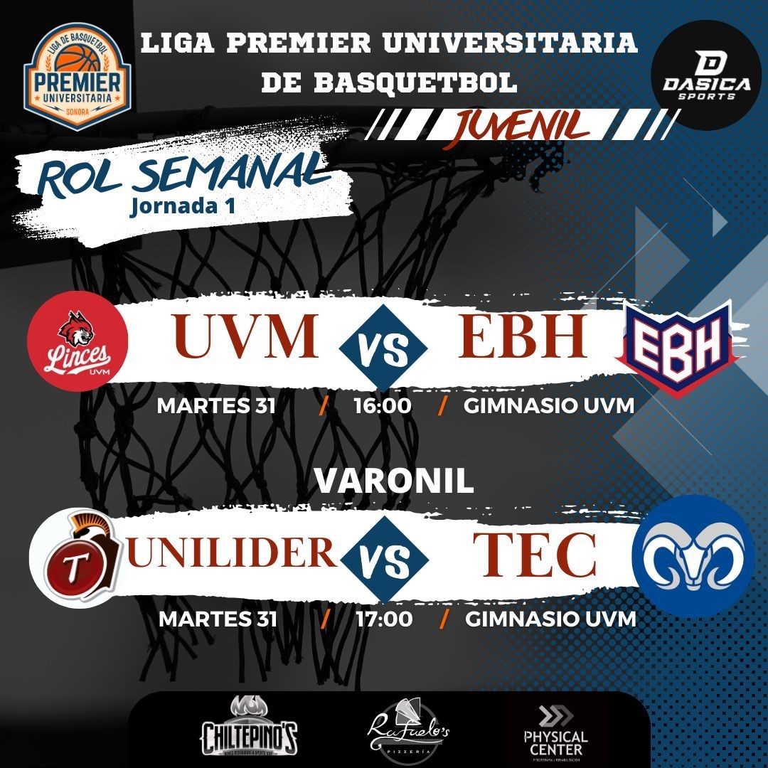zchd's tweet photo. La Liga Premier de Basquetbol Universitario ha iniciado las acciones de la Categoría Juvenil.
Te compartimos los roles de juego de las jornadas 1 y 2.
Apoyo a los Linces...¡¡¡ https://t.co/0ehMwg8GwE