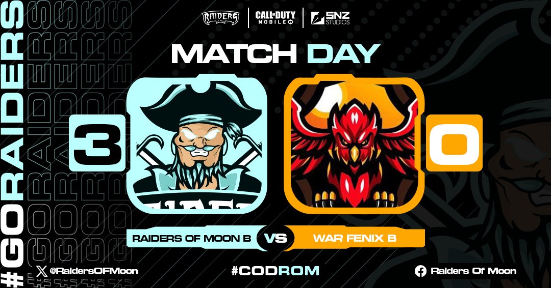#CODROM | MATCH DAY

Scrims amistosas contra los chicos de WAR FENIX, team A y B se llevaron la victoria en sus respectivos encuentros.

GGWP! 🏴‍☠️

🏆 | SCRIM AMISTOSA 
🆚 | WAR FENIX A y B
📅 | Martes 31/10
⏰ | 8:00 PM 🇲🇽
Resultado 3-0

#GoRaiders