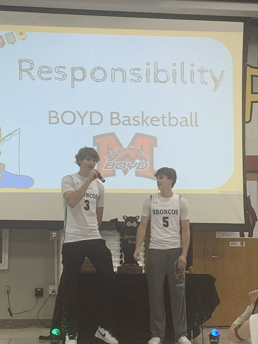 Wise words and great job speaking to Bennett elementary about responsibility by <a href="/asherlaynor/">Asher Laynor</a> and <a href="/HudsonBoring1/">Hudson Boring</a> ‼️‼️#misdcharacterreps <a href="/McKISDAth/">McKinneyISD Ath Dept</a>