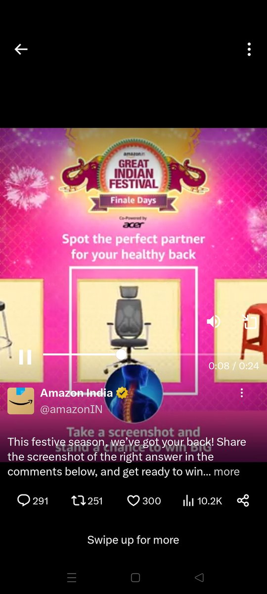 TippuKing's tweet photo. @amazonIN Here is my perfect right screenshot below for my healthy back😊
#AmazonGreatIndianFestival
#OpenBoxesOfHappiness 
Join friends:
@Asma_cbl 
@Khairunissakdmr 
@umar0768 https://t.co/bgAxLnA6ls